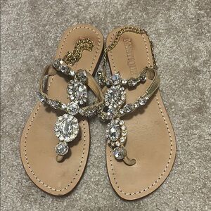 Mystique Gold Jeweled Sandals